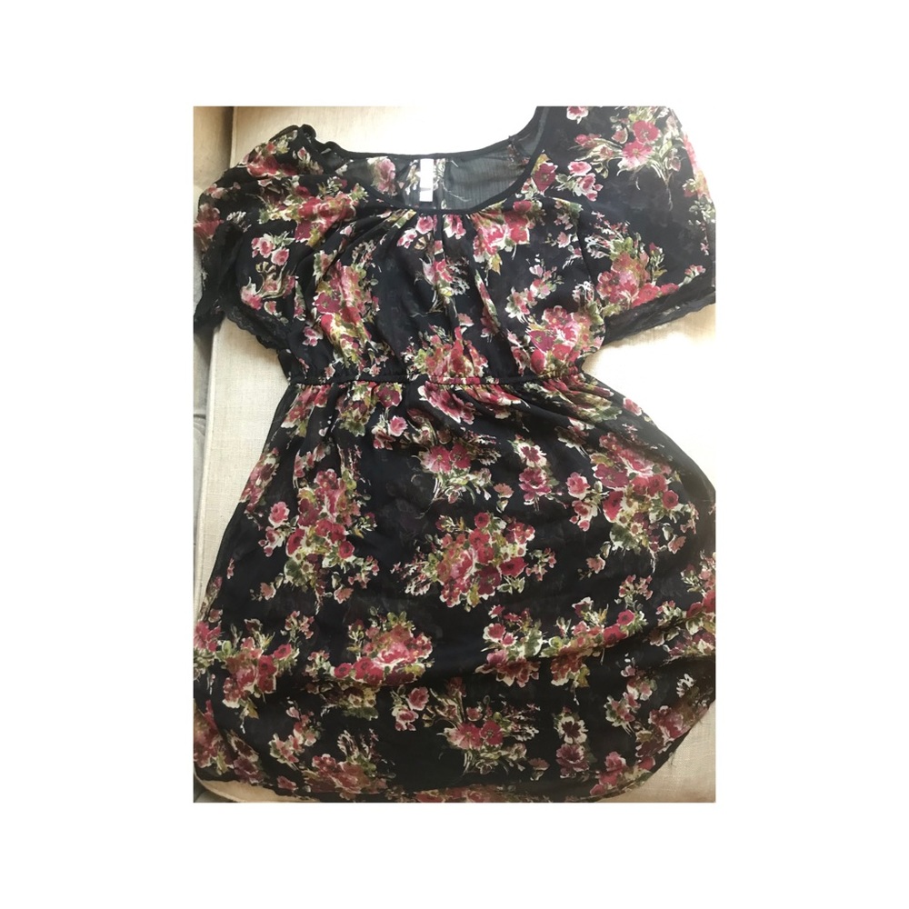 Sheer lace floral dress